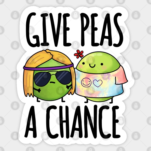 Give Peas A Chance Funny Peas Pun Sticker by punnybone